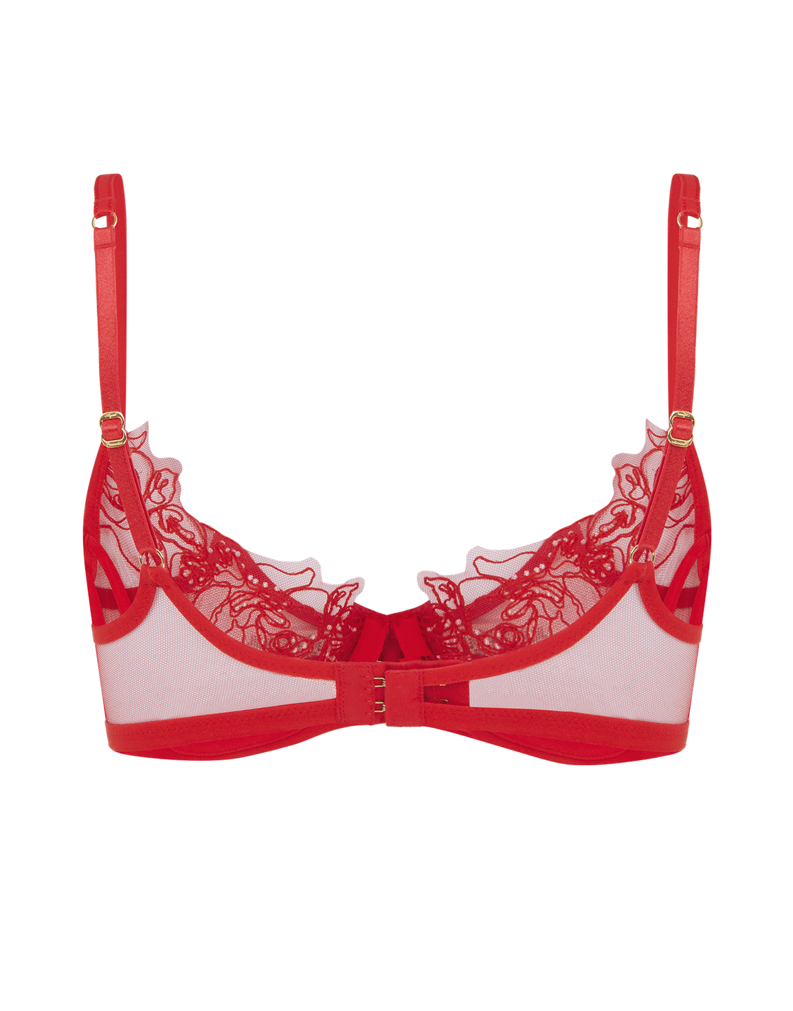 Lindie Balconette Underwired Bra Red/Red | Agent Provocateur