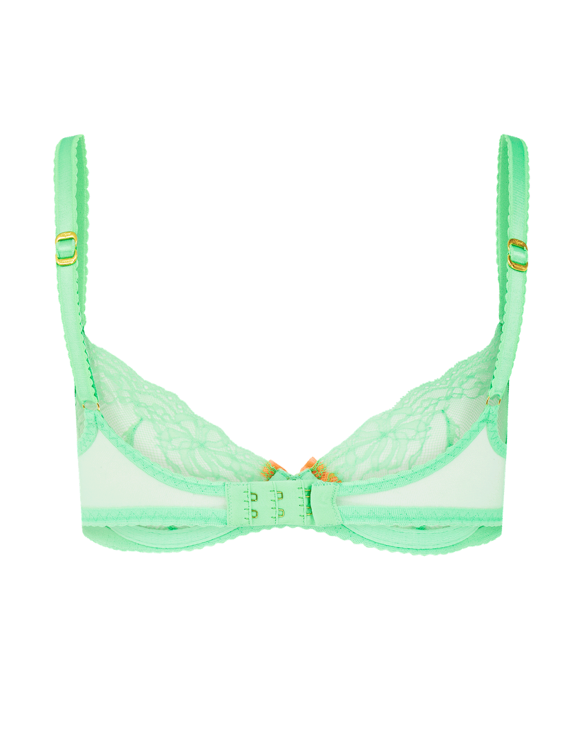 Isedora Plunge Underwired Bra Green/Neon Orange | Agent Provocateur