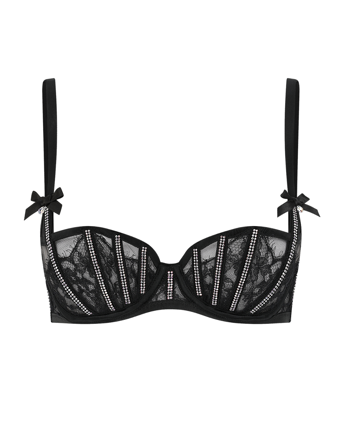 Caitriona Balconette Underwired Bra Black/Iridescent | Agent Provocateur
