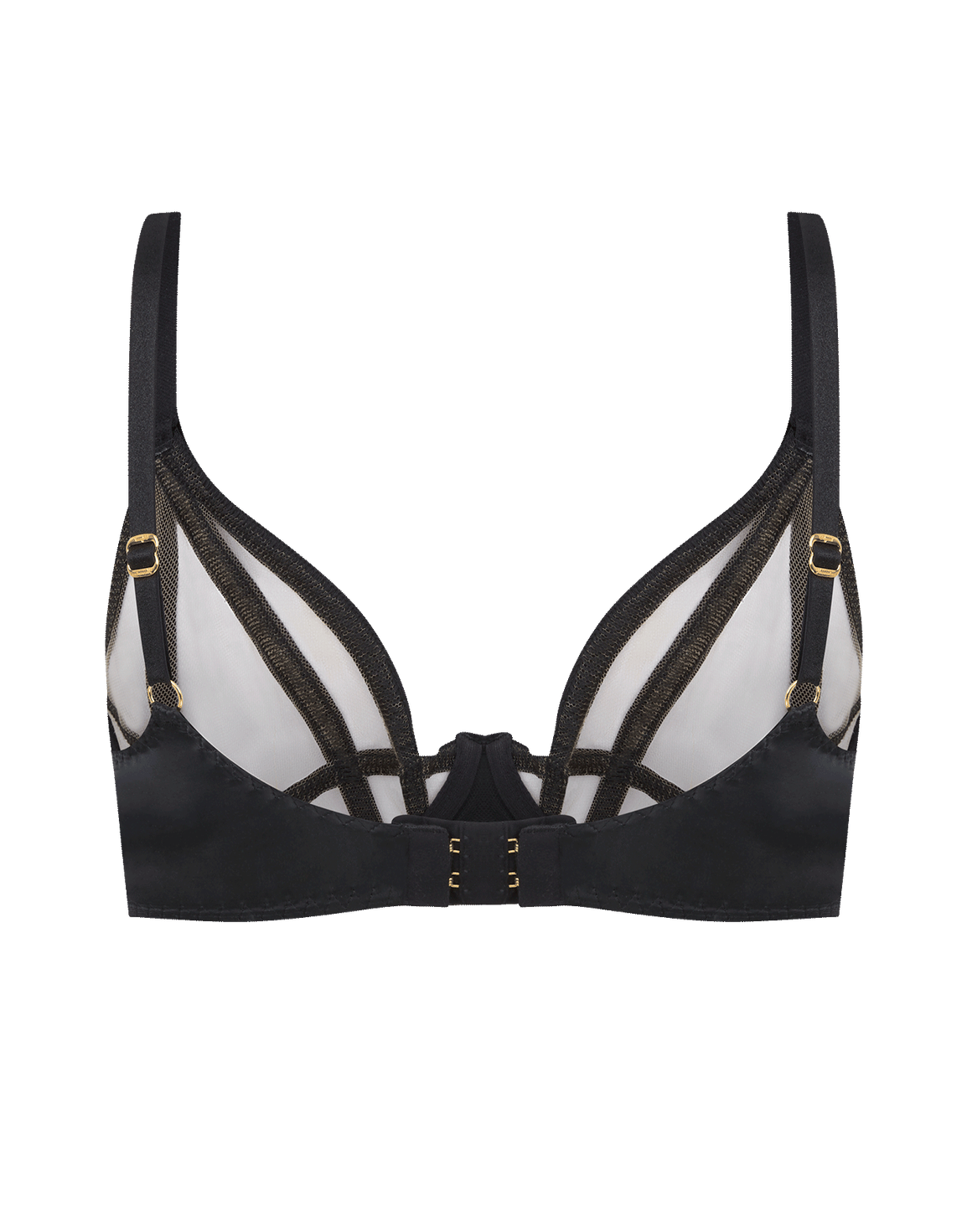 Briella Plunge Underwired Bra Black/Sand | Agent Provocateur