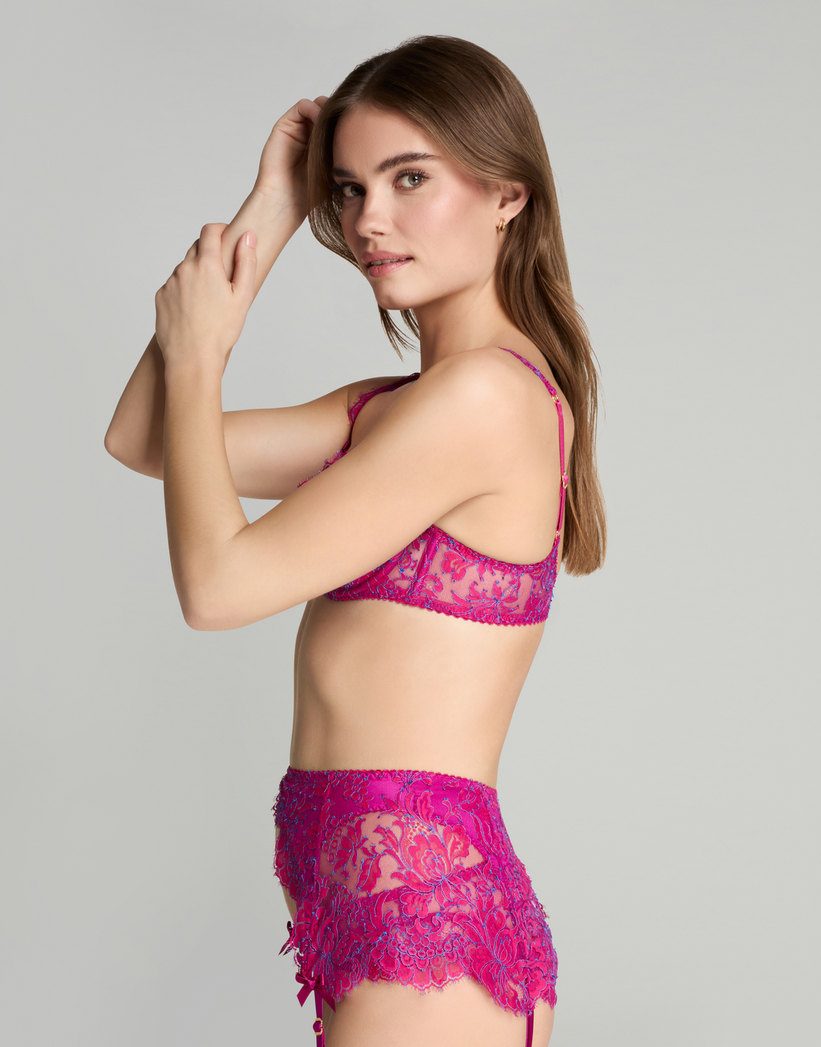 Emiliana Suspender Magenta/Blue | Agent Provocateur