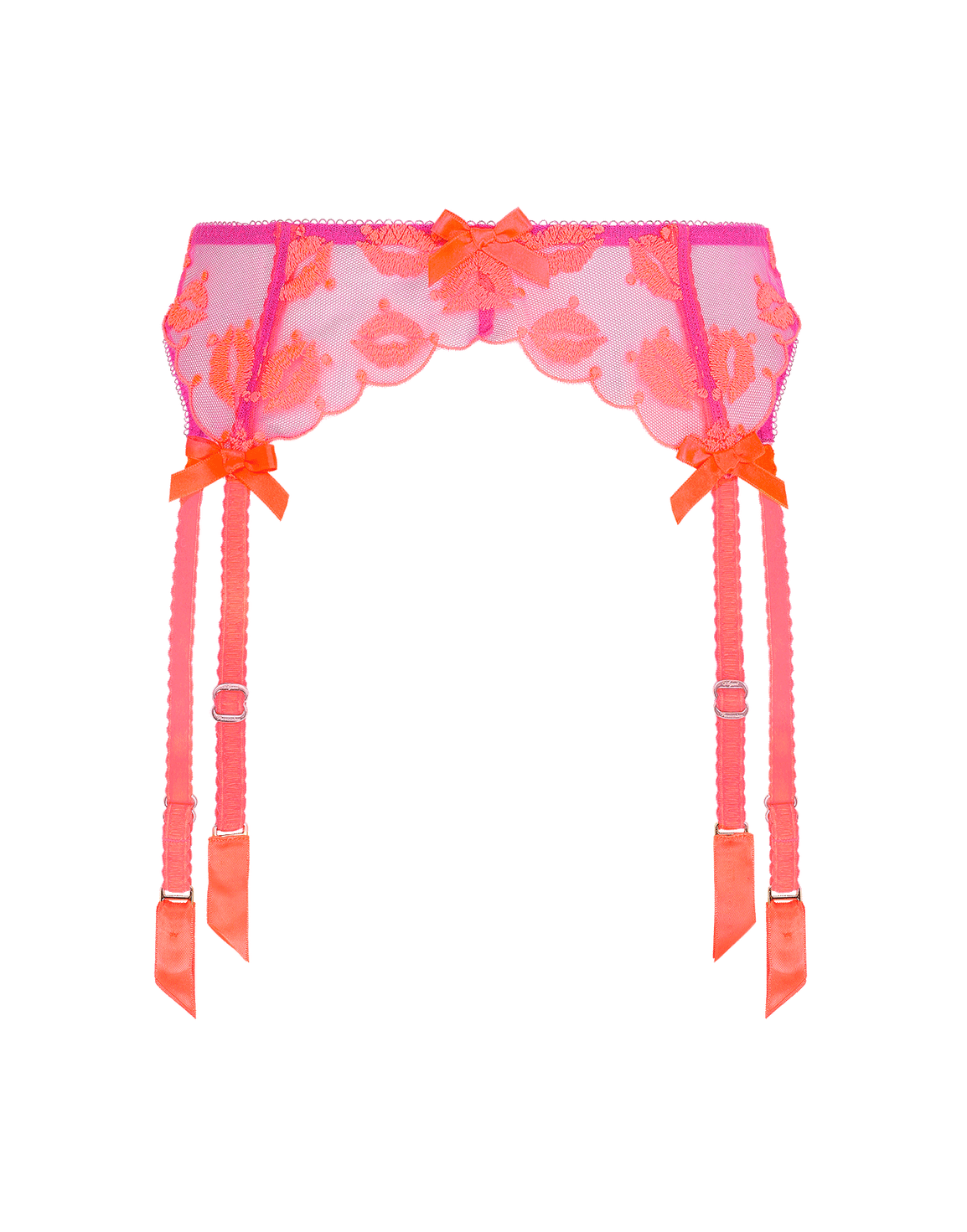 Ottiliee Suspender Magenta/Neon Orange | Agent Provocateur