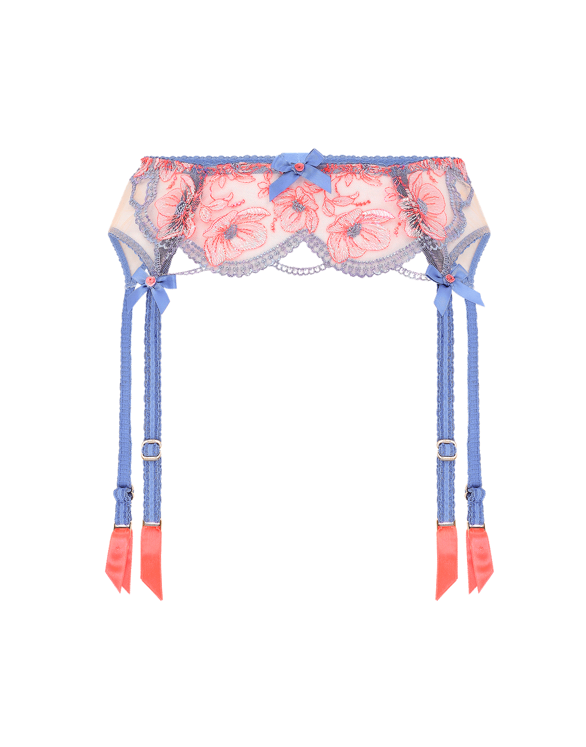 Winnette Suspender Blue/Neon Orange | Agent Provocateur