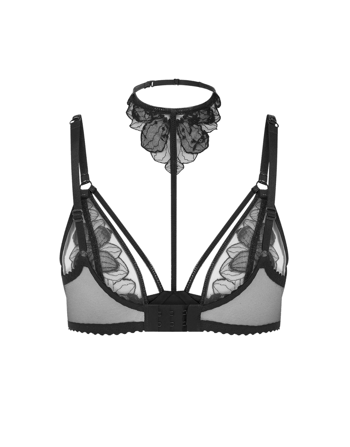 Litzia High Necked Underwired Bra Black | Agent Provocateur