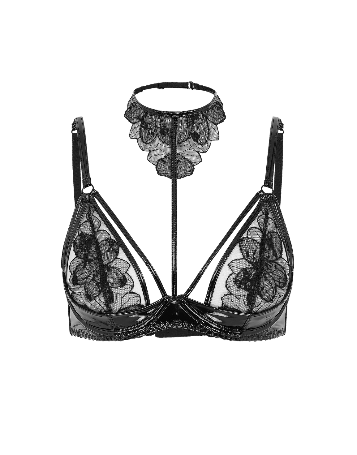 Litzia High Necked Underwired Bra Black | Agent Provocateur