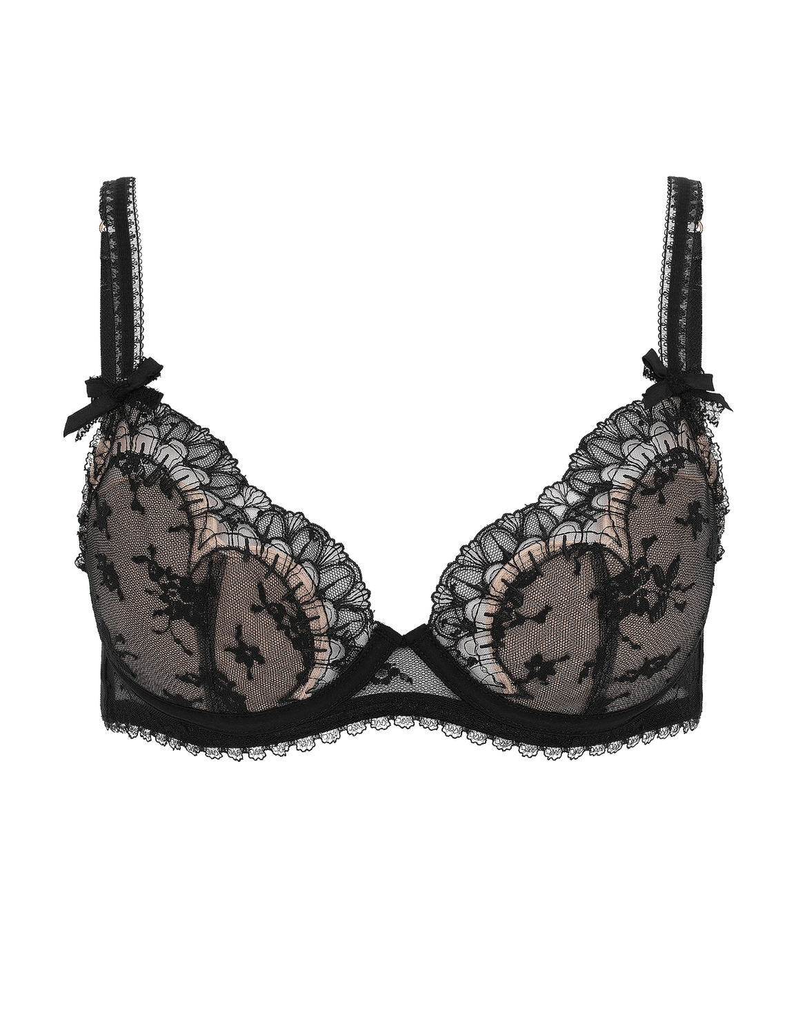 Floria Plunge Underwired Bra Black | Agent Provocateur