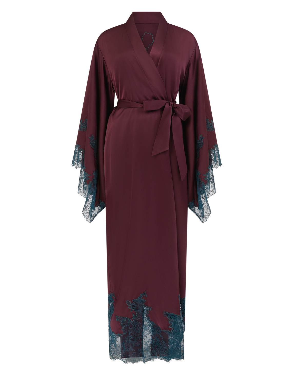 Christi Long Kimono Plum/Dark Green | Agent Provocateur