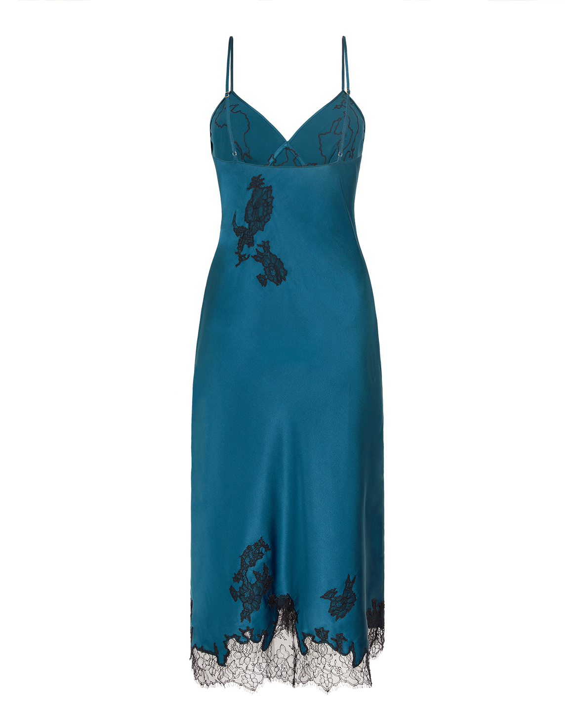 Christi Long Slip Petrol/Black Lace | Agent Provocateur
