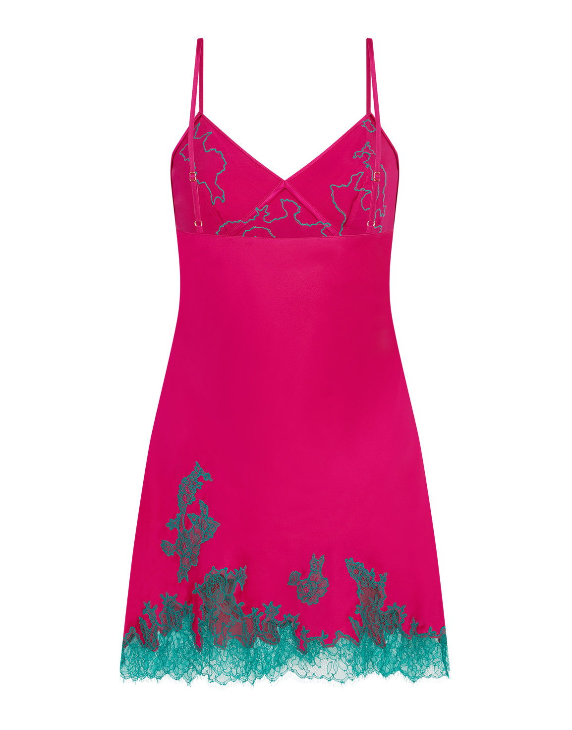 Christi Short Slip Green/Fuchsia | Agent Provocateur