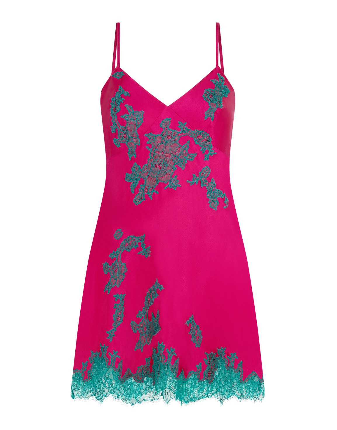 Christi Short Slip Green/Fuchsia | Agent Provocateur