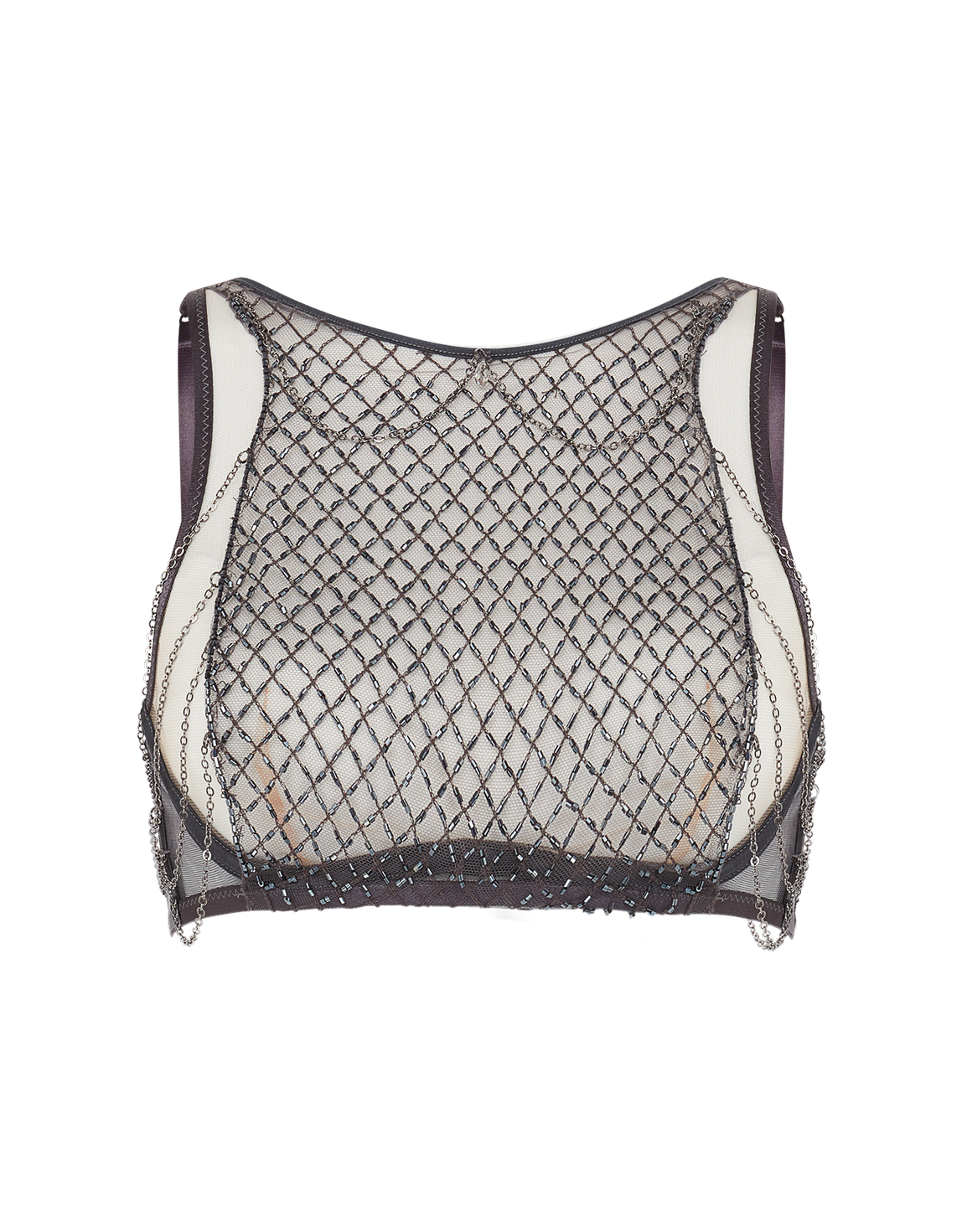 Chrystelle High Neck Underwired Bra Silver/Clear | Agent Provocateur