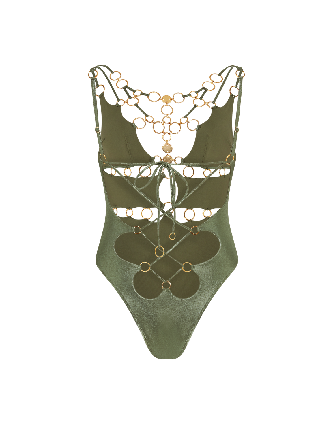 Davine Swimsuit Green/Gold | Agent Provocateur
