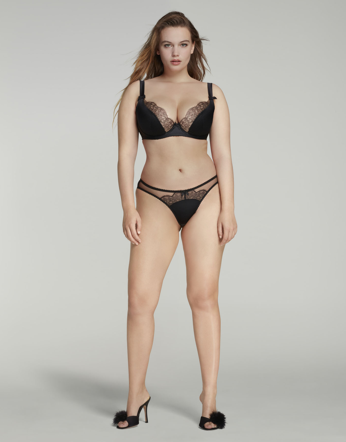 Helene Plunge Underwired Bra Black | Agent Provocateur