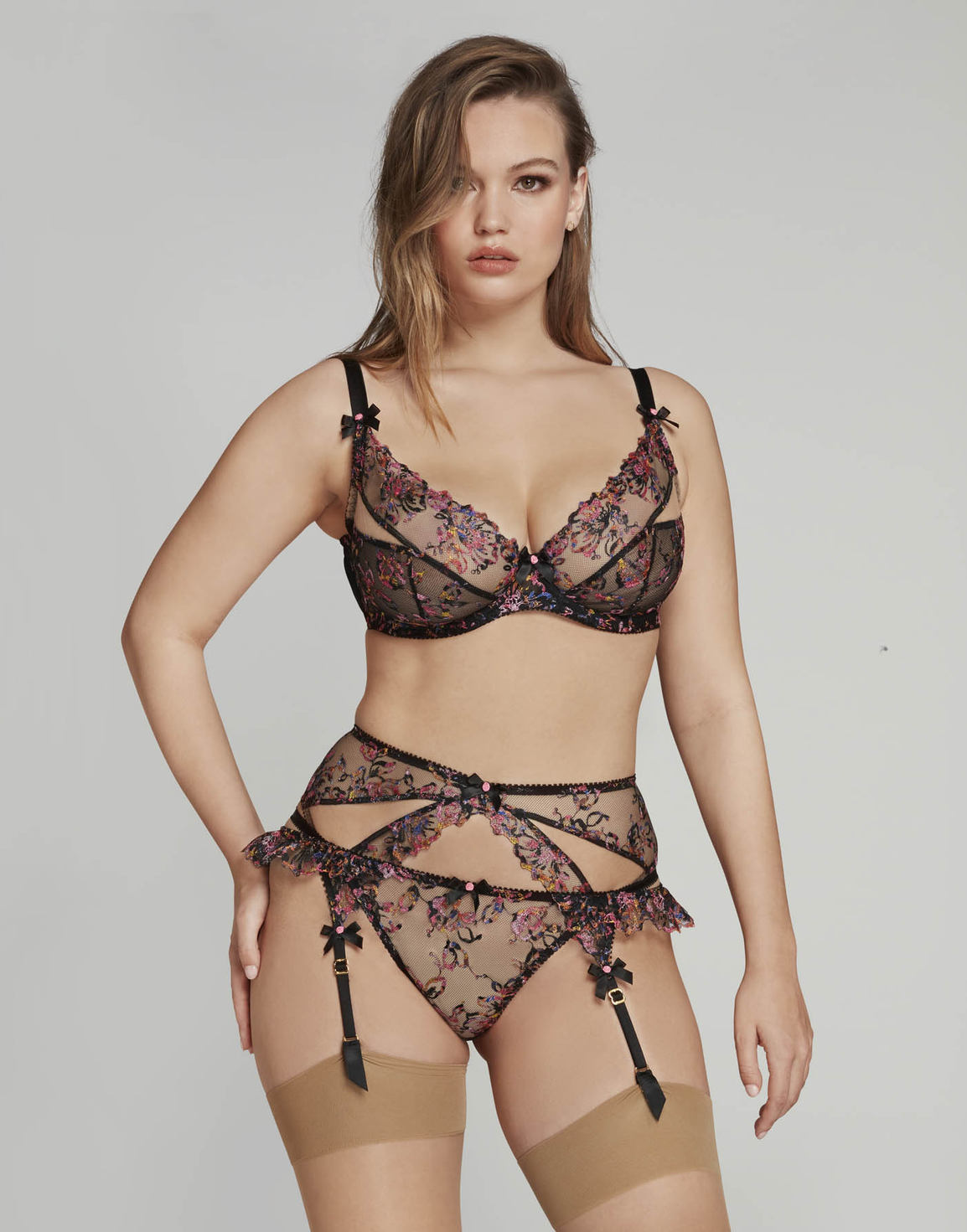 Leisha Suspender Black Multicolour | Agent Provocateur