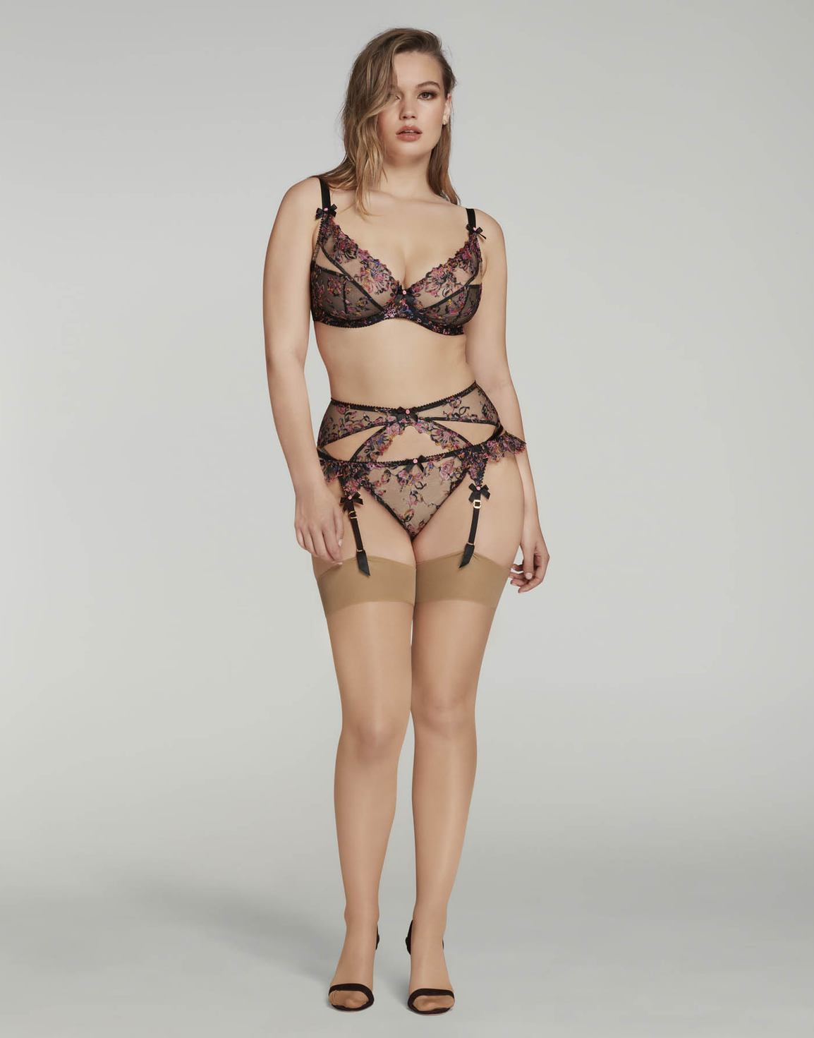 Leisha Suspender Black Multicolour | Agent Provocateur