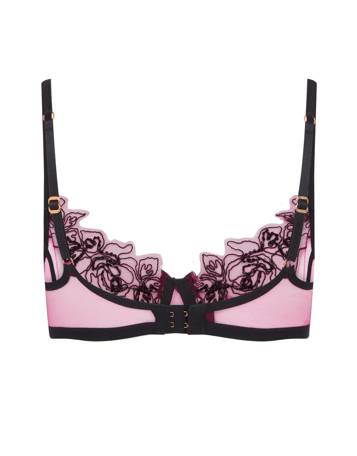 Lindie Demi Cup Plunge Underwired Bra Fuchsia/Black | Agent Provocateur