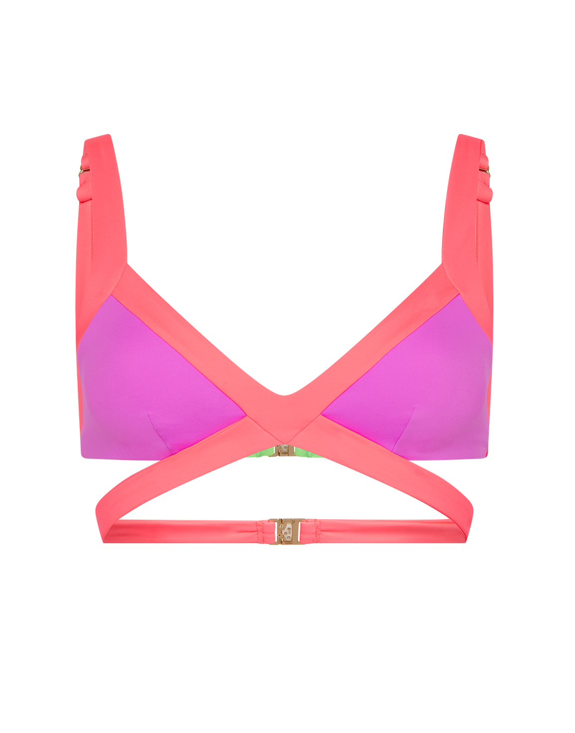 Mazzy Bikini Top Pink/Green/Purple | Agent Provocateur