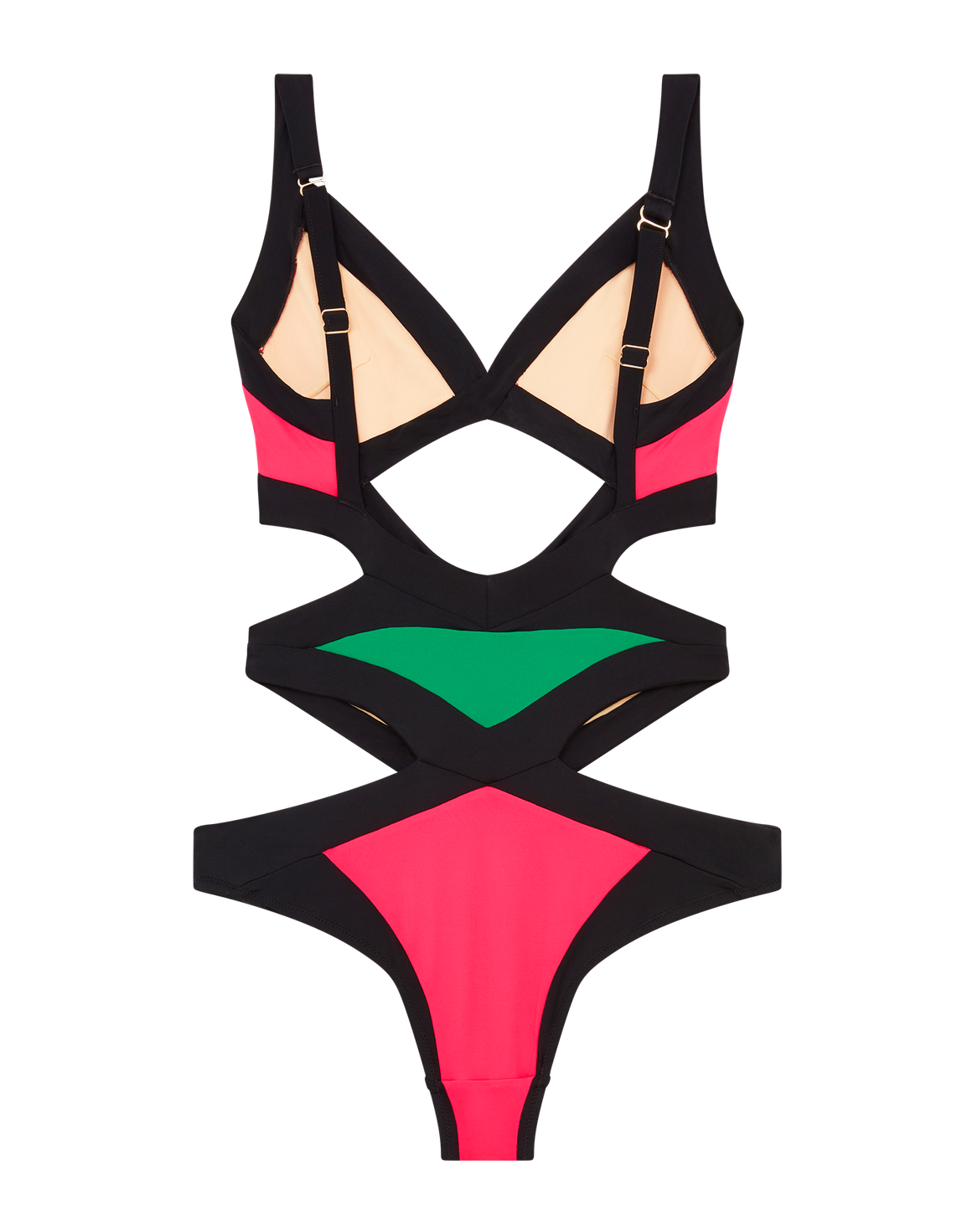 Mazzy Swimsuit  Black/Green/Pink | Agent Provocateur