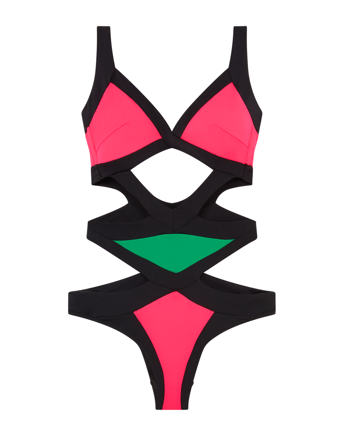 Mazzy Swimsuit  Black/Green/Pink | Agent Provocateur