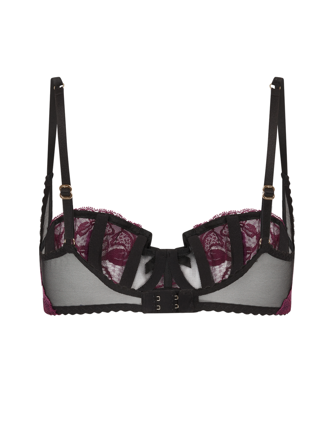 Rozlyn Balconette Underwired Bra Plum/Black | Agent Provocateur