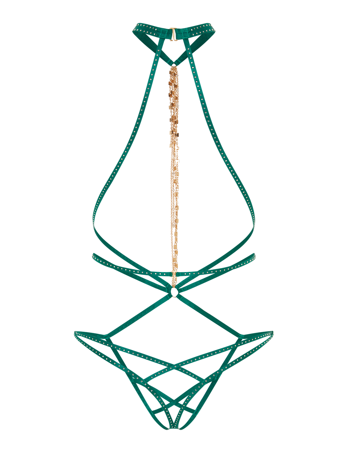 Rubi Playsuit Green/Flesh | Agent Provocateur