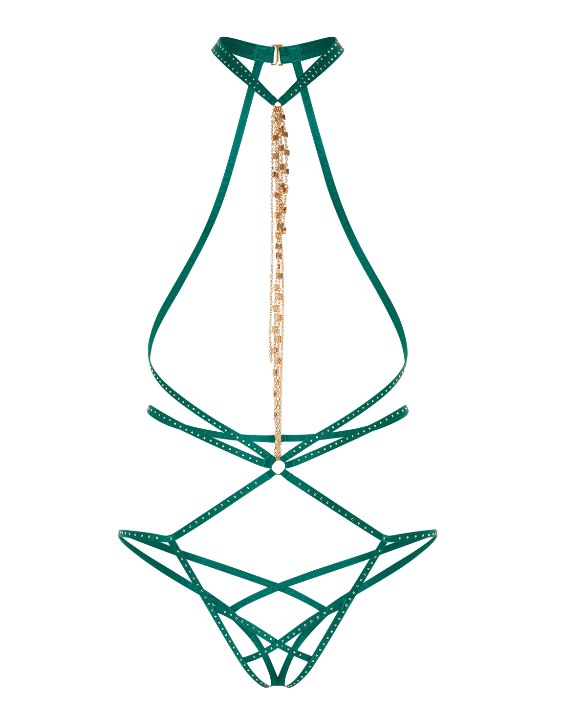 Rubi Playsuit Green/Flesh | Agent Provocateur