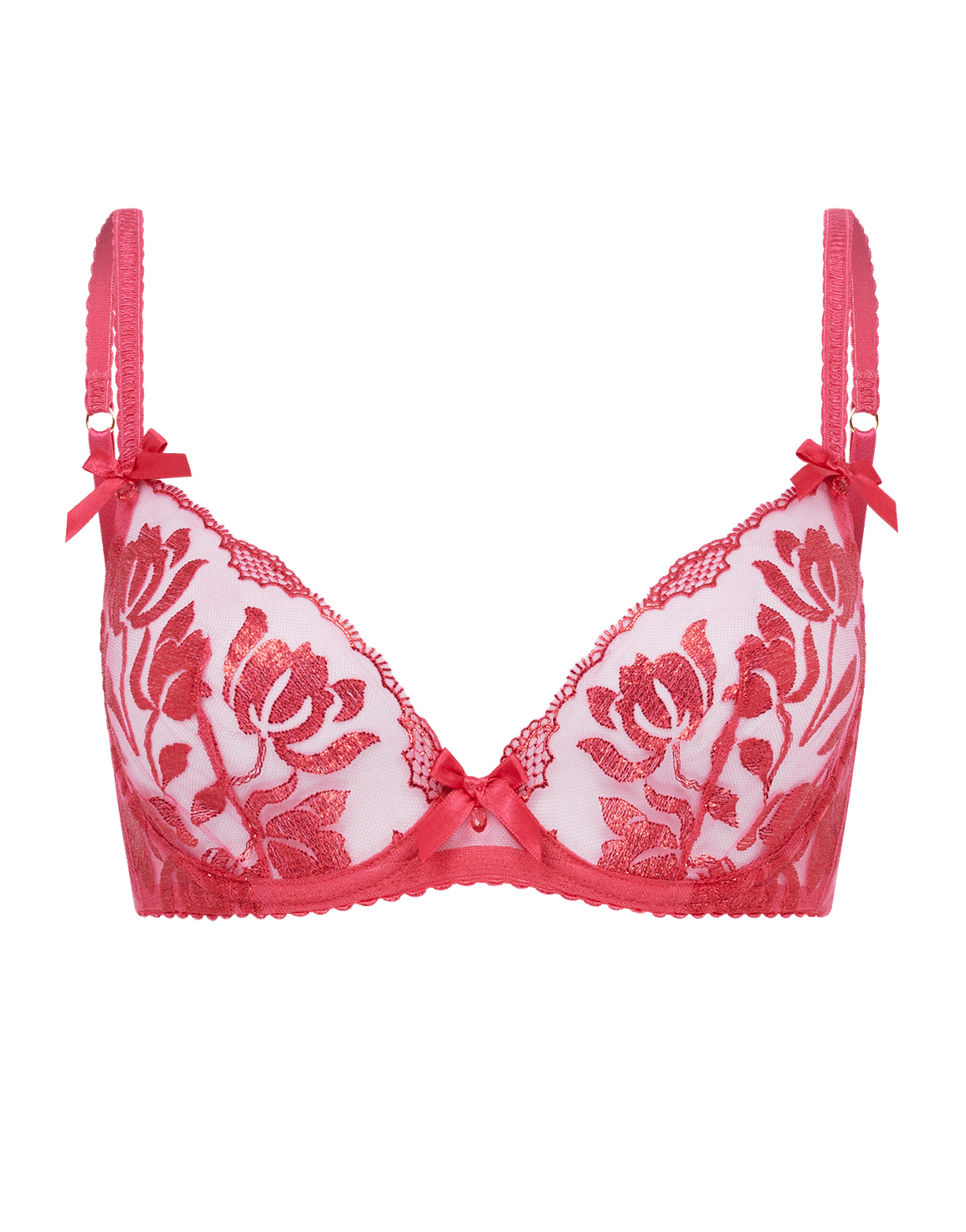 Sparkle Plunge Underwired Bra Hot Pink | Agent Provocateur