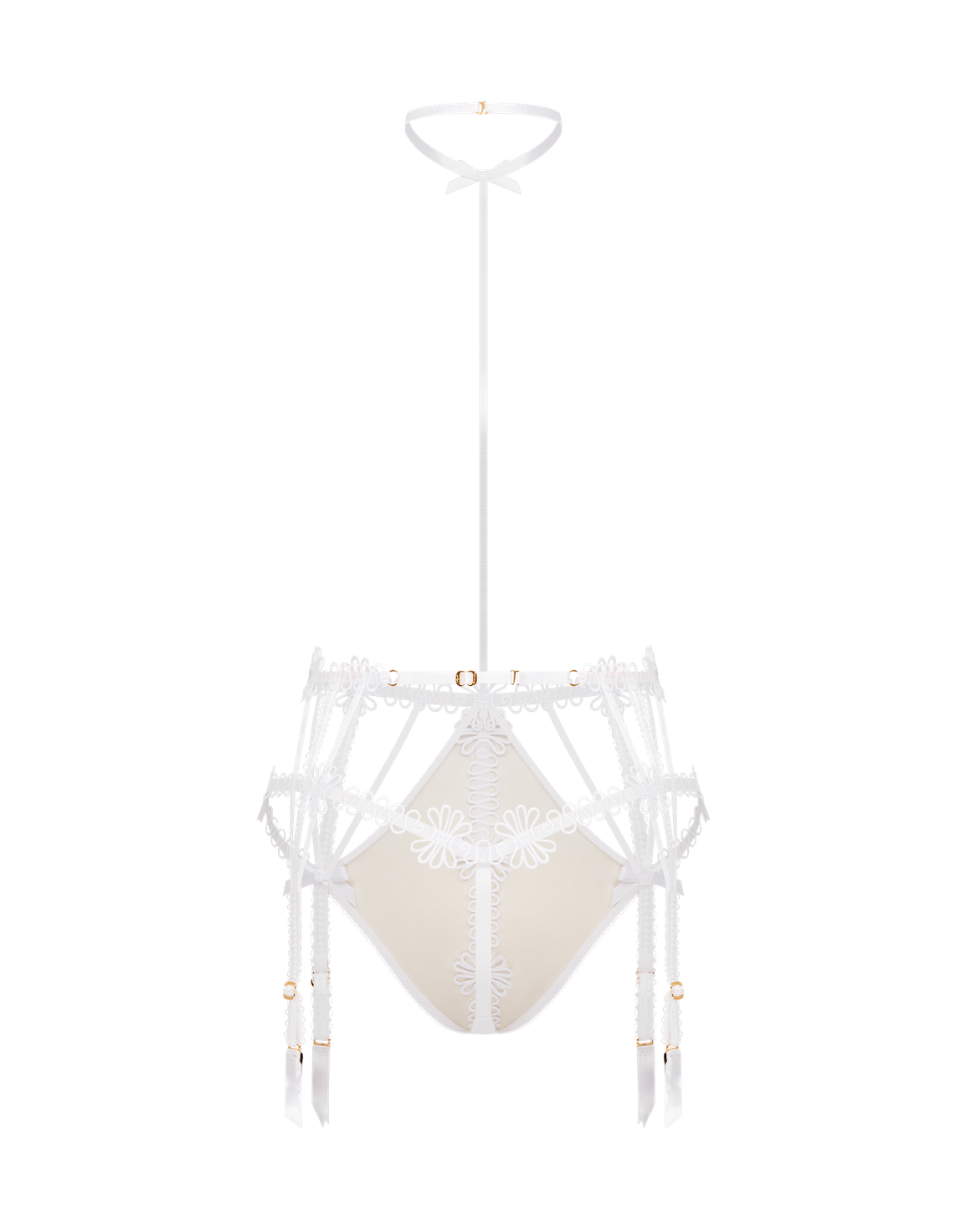 Coletta Playsuit White/Sand | Agent Provocateur