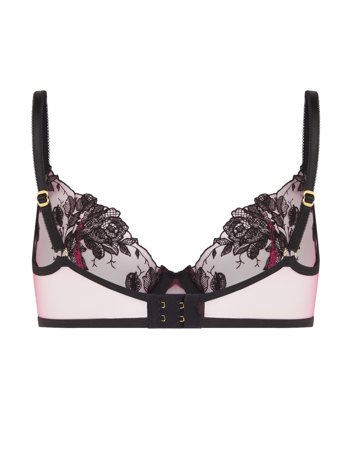 Elvie Plunge Underwired Bra Pink/Black | Agent Provocateur