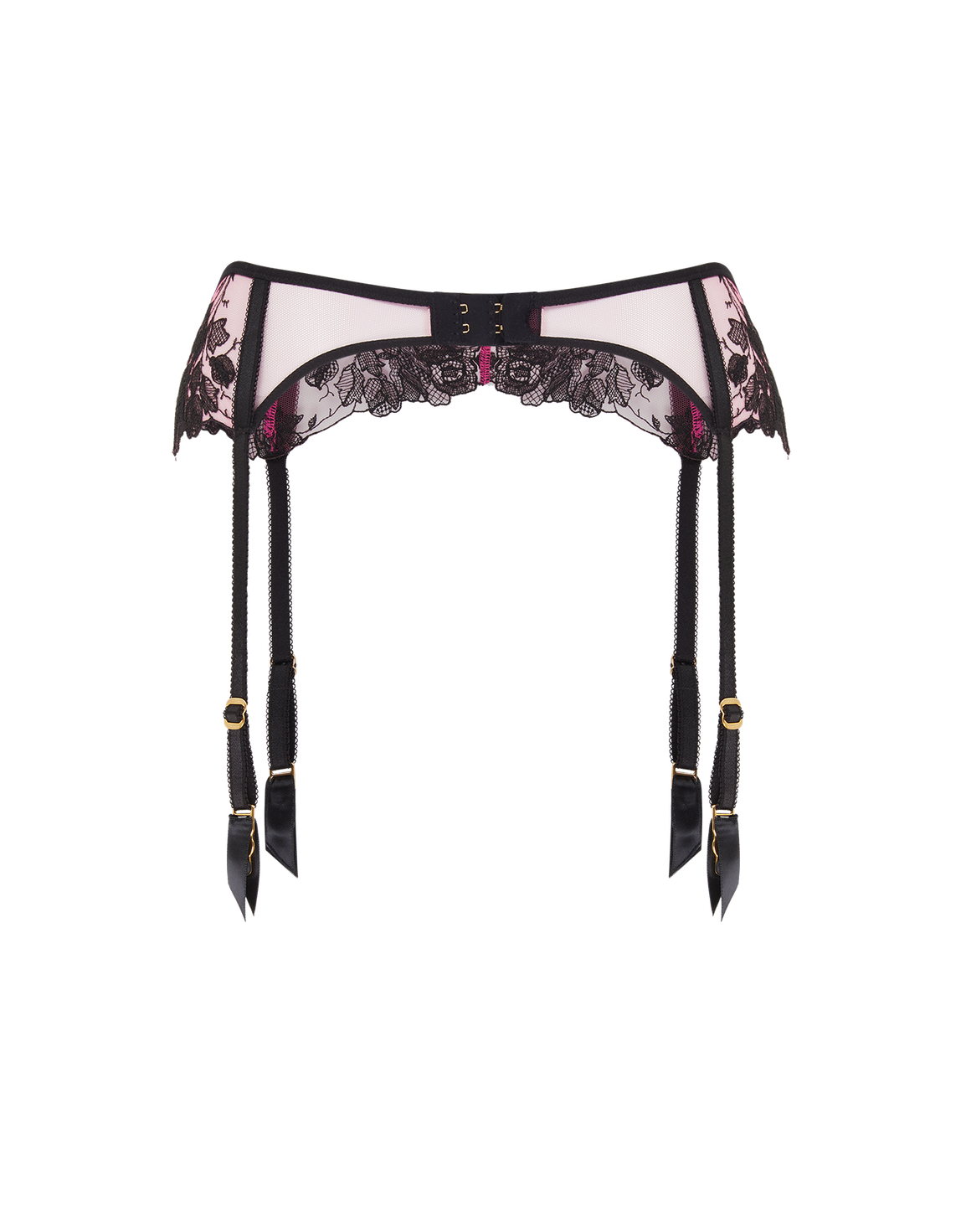 Elvie Suspender Pink/Black | Agent Provocateur