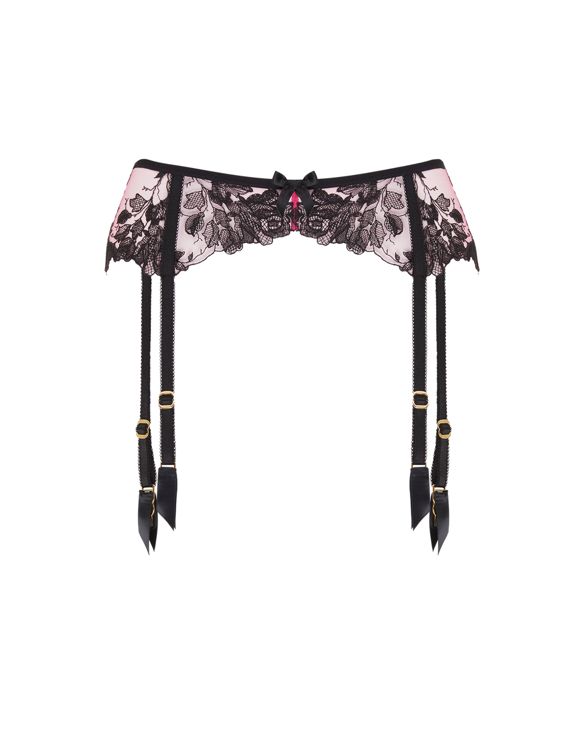 Elvie Suspender Pink/Black | Agent Provocateur