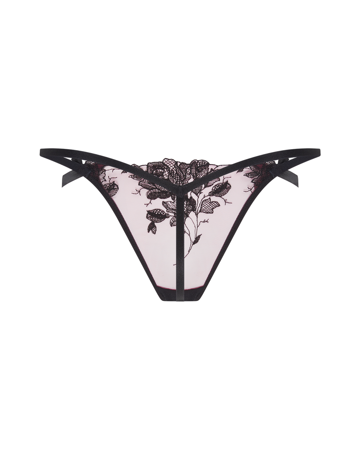 Elvie Trixie Thong Pink/Black | Agent Provocateur