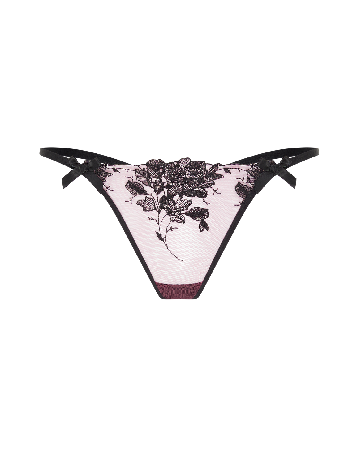 Elvie Trixie Thong Pink/Black | Agent Provocateur