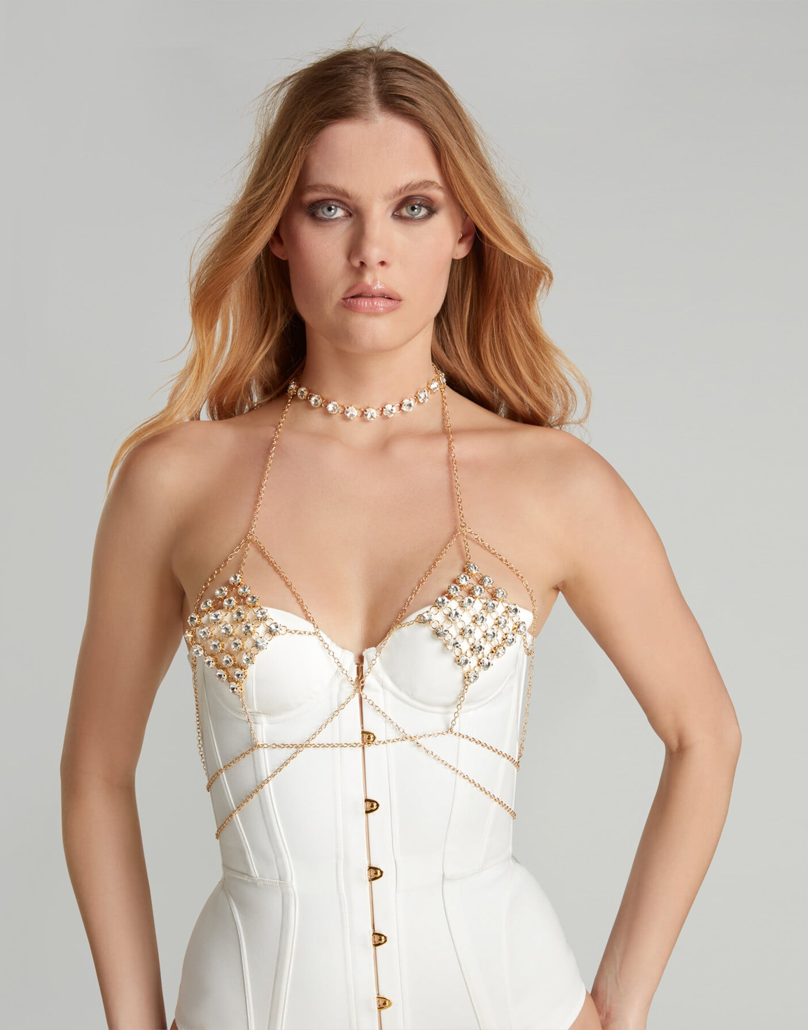 Kensia Body Chain Gold/Crystal | Agent Provocateur
