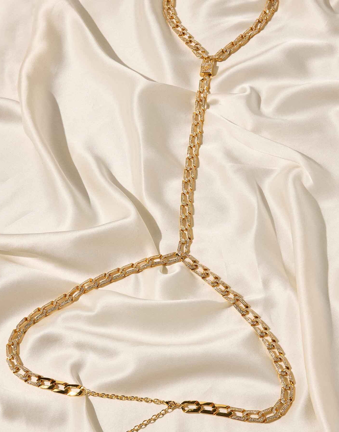 Meriem Body Chain Gold/Crystal | Agent Provocateur