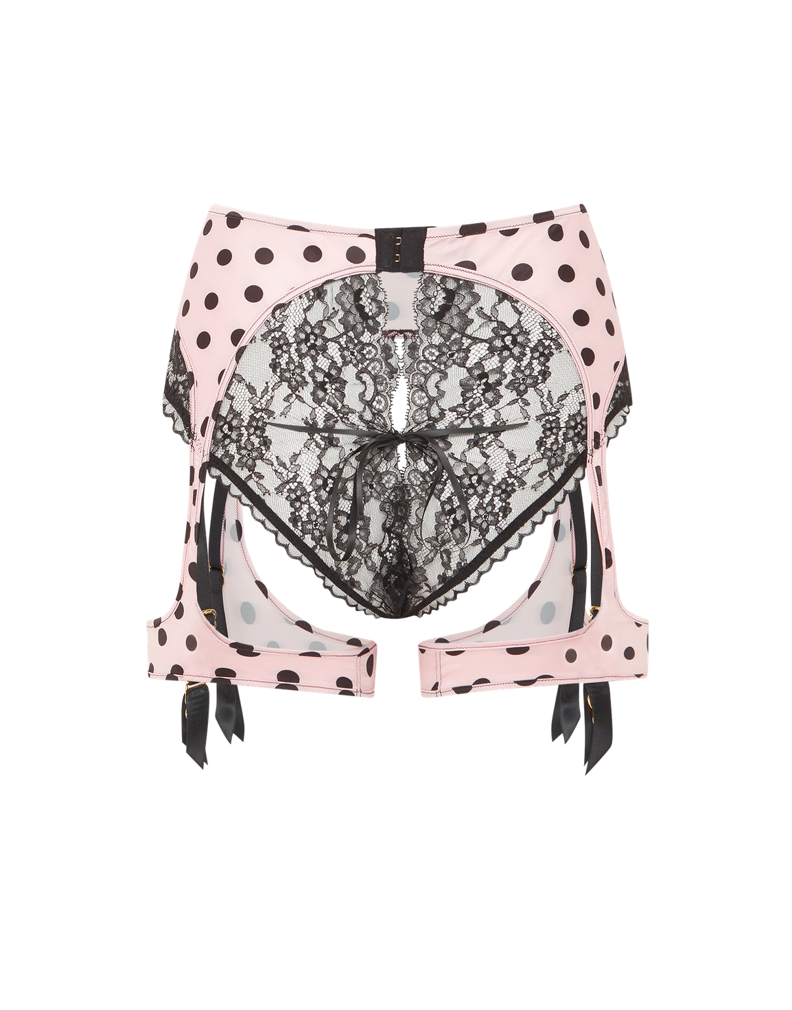 Rivere Ouvert Suspender Pink/Black | Agent Provocateur