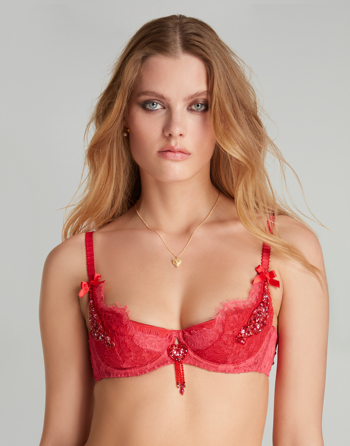 Graicelle Plunge Underwired Bra Red | Agent Provocateur