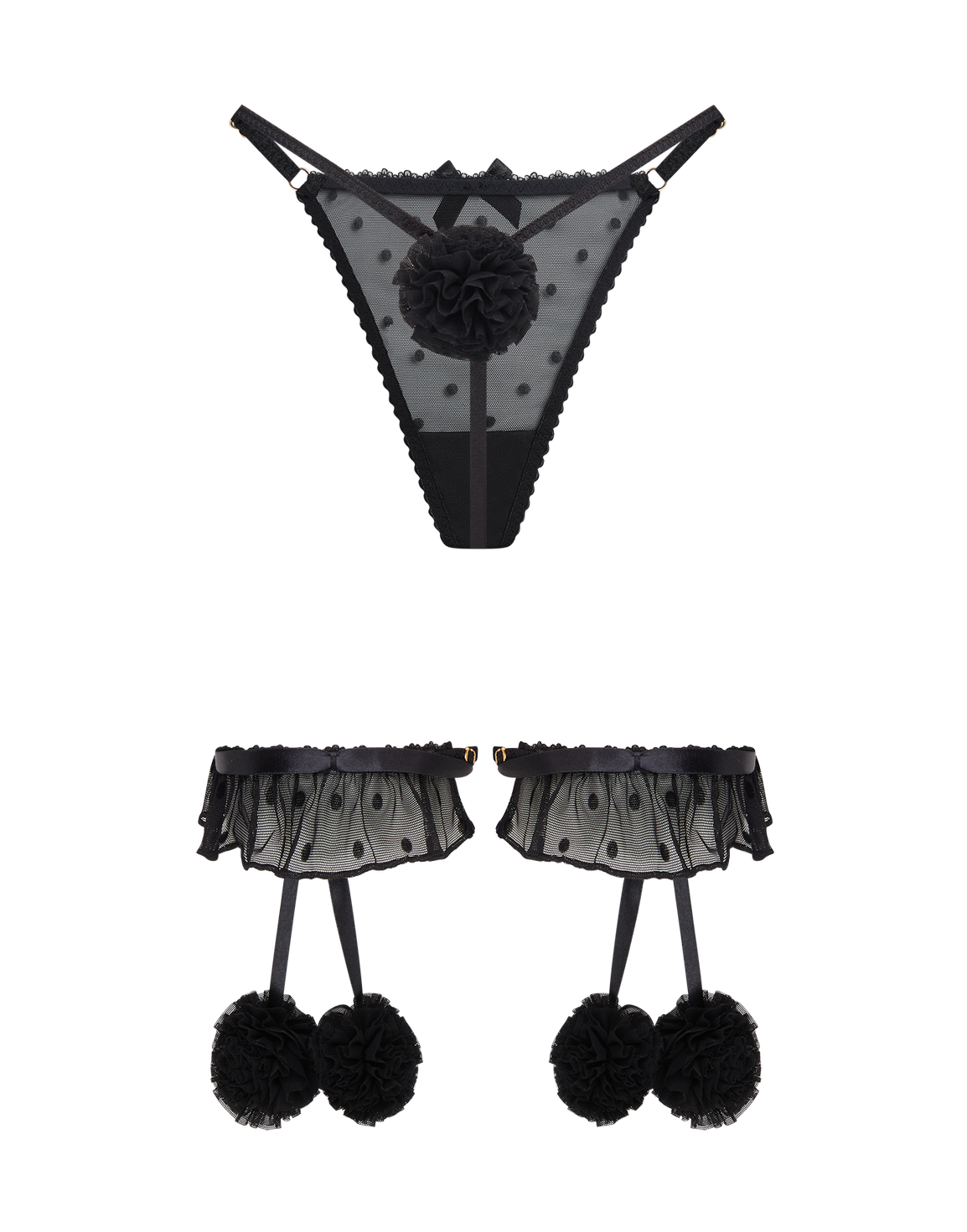 Annalia Garter And Thong Set Black | Agent Provocateur