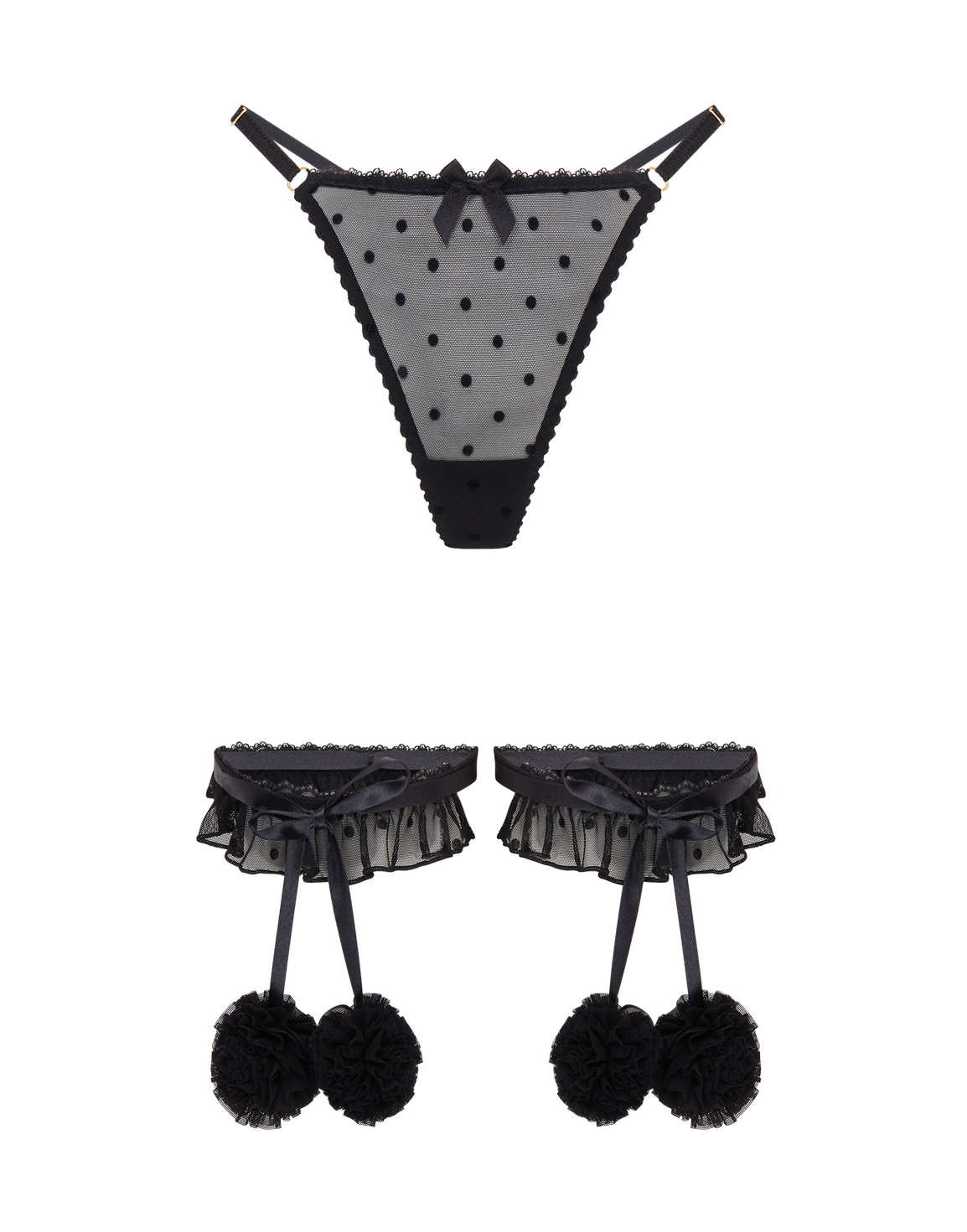 Annalia Garter And Thong Set Black | Agent Provocateur