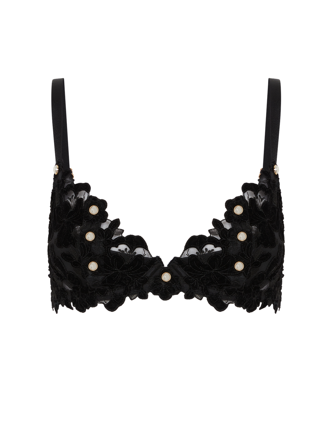 Arietta Plunge Underwired Bra Black | Agent Provocateur