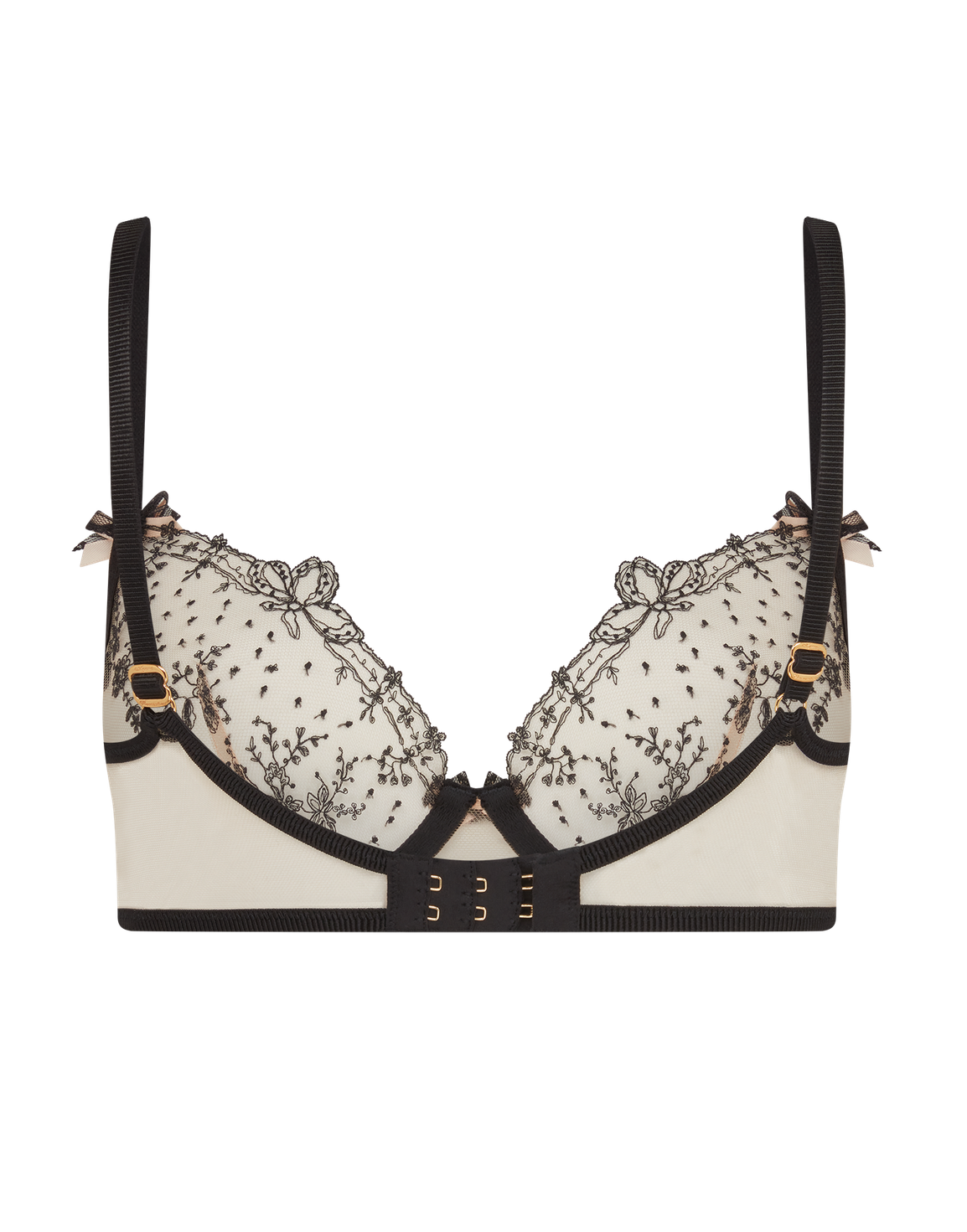 Graice Plunge Underwired Bra Black/Sand | Agent Provocateur