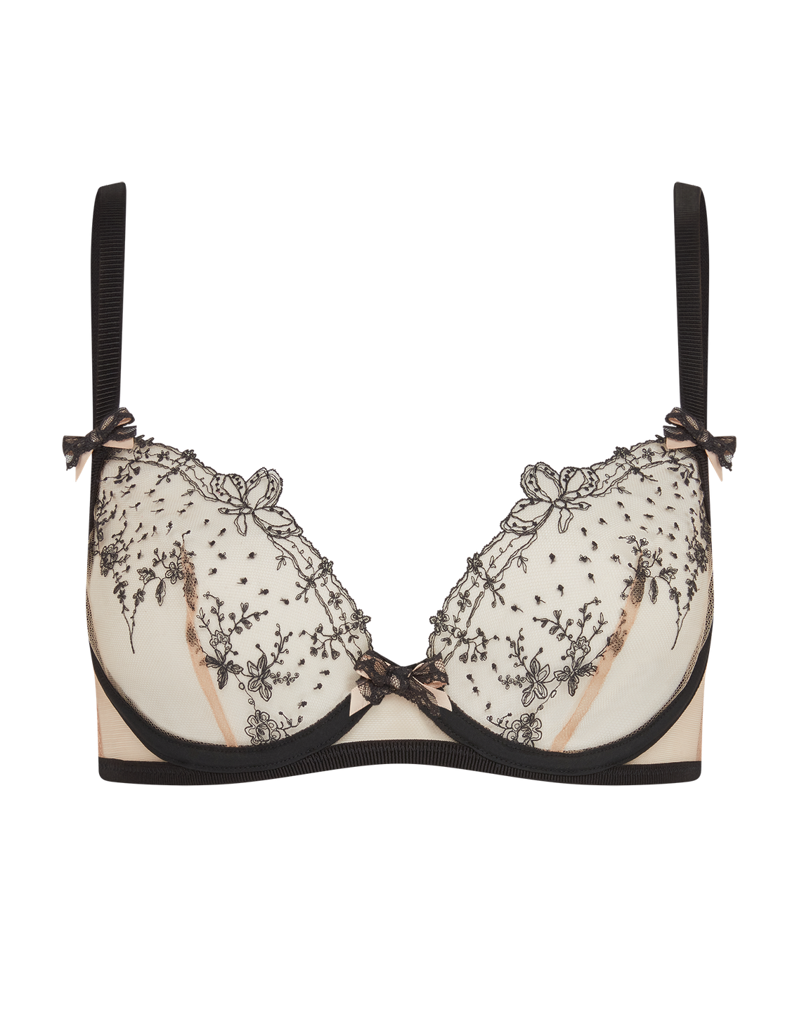 Graice Plunge Underwired Bra Black/Sand | Agent Provocateur