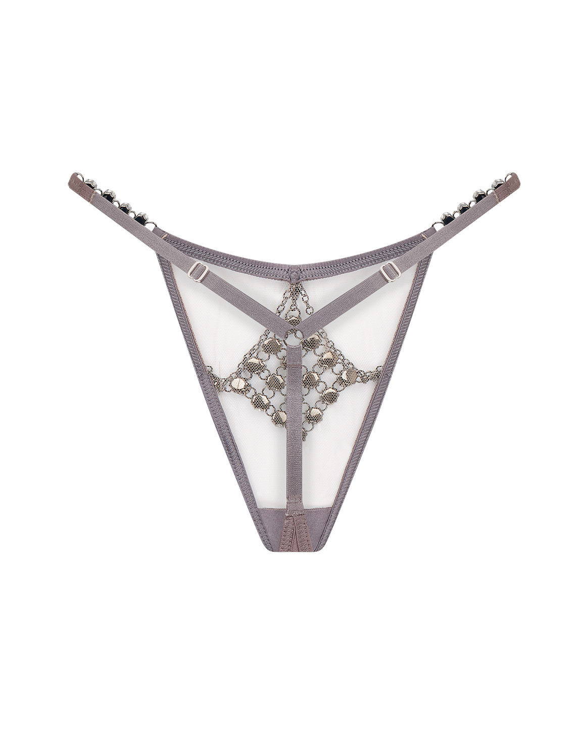 Kensia Trixie Thong  Gunmetal/Black | Agent Provocateur