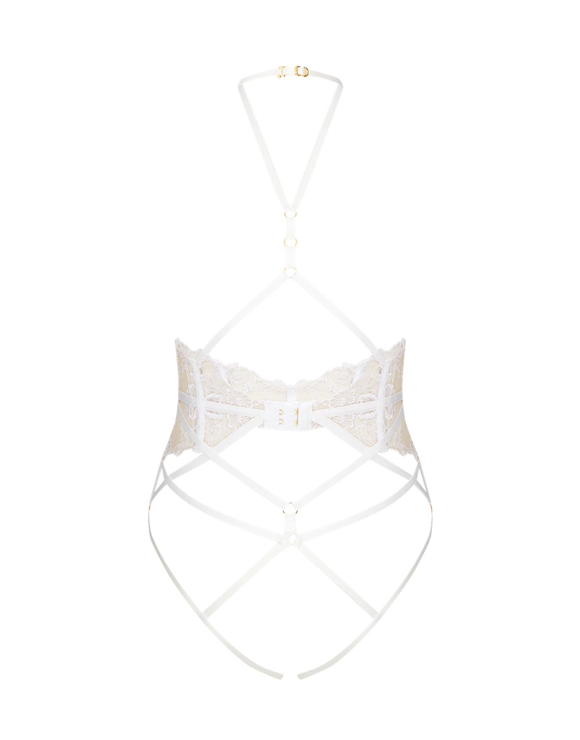 Melanie Playsuit White/Sand | Agent Provocateur