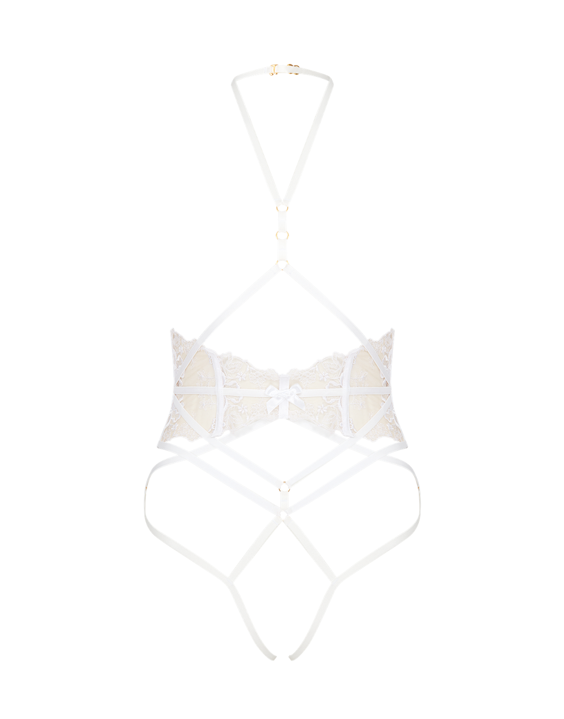 Melanie Playsuit White/Sand | Agent Provocateur