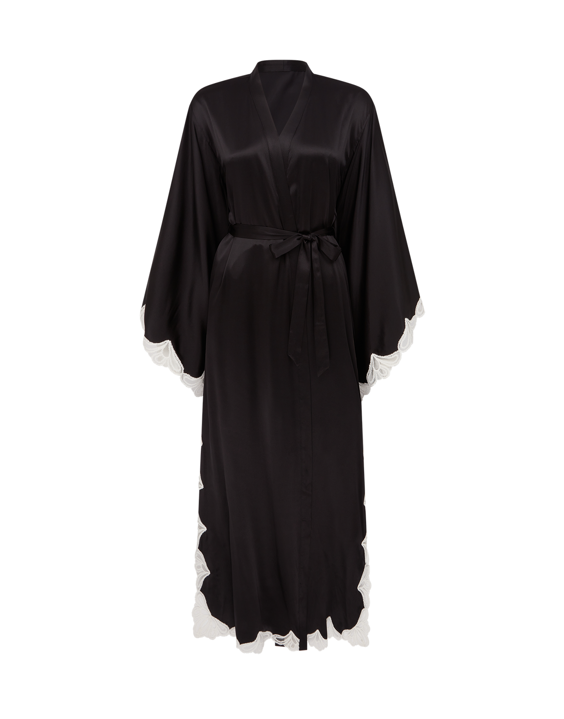 Nelle Long Gown Black/Ivory | Agent Provocateur