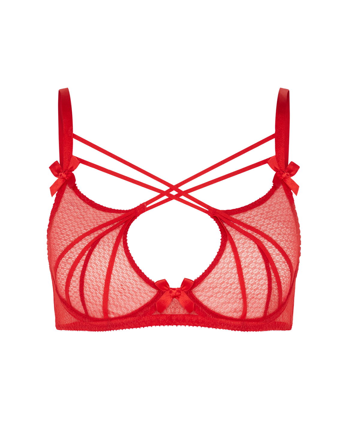 Nicki High Underwired Bra  Red | Agent Provocateur