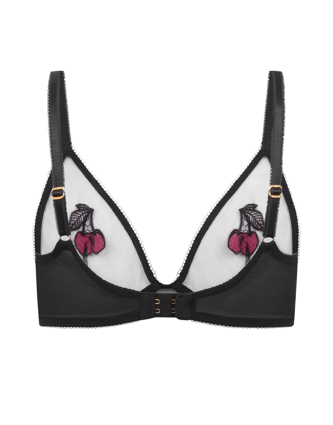 Perri Plunge Underwired Bra Black/Fuchsia | Agent Provocateur