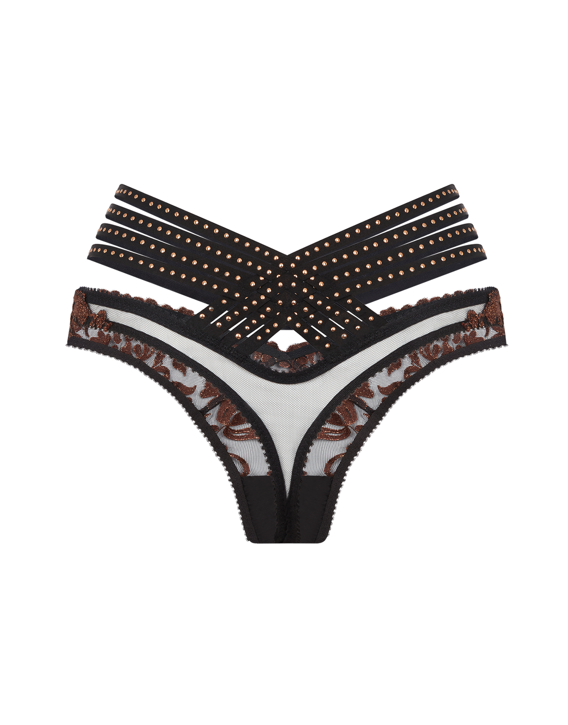Zarella Thong Bronze/Black | Agent Provocateur