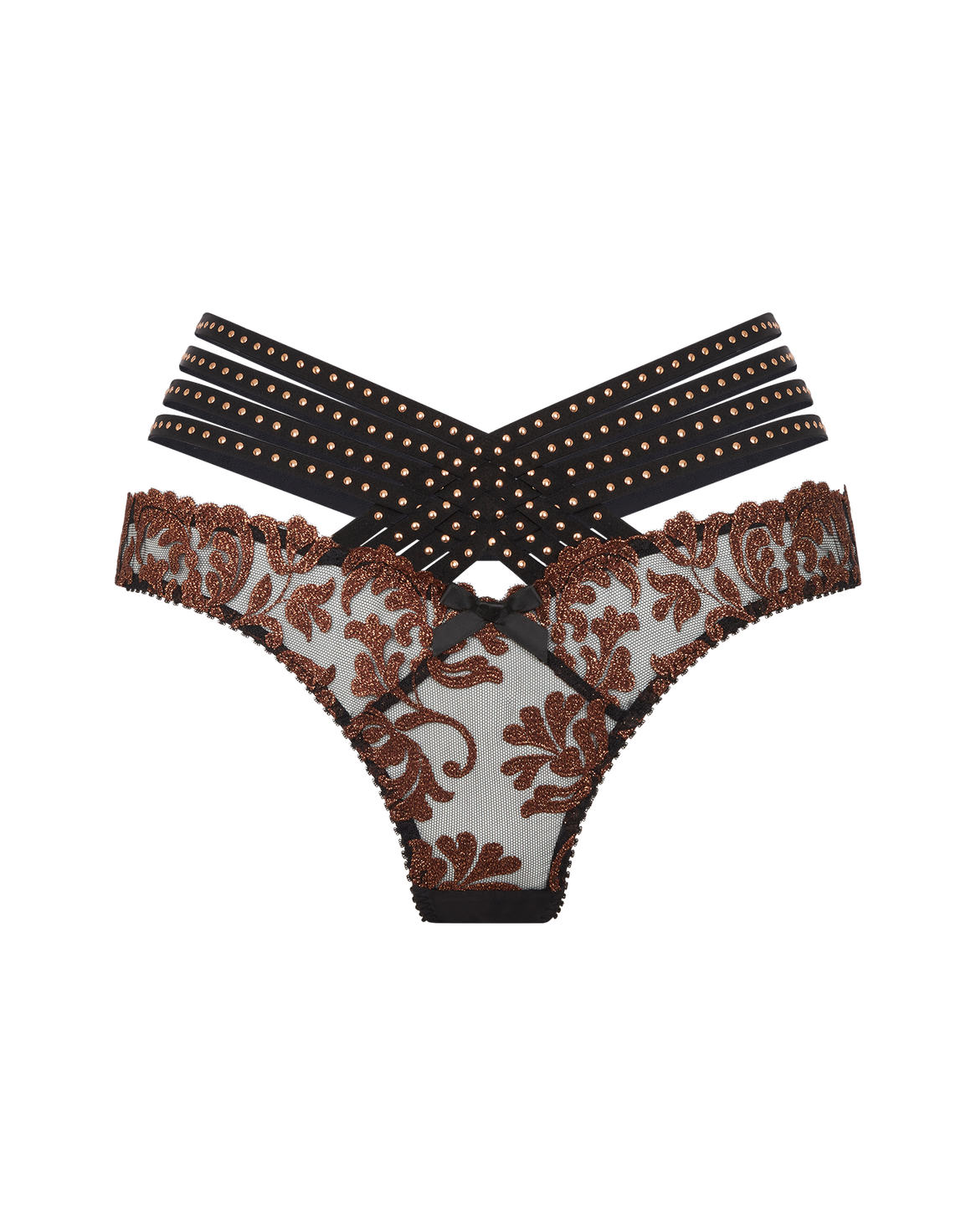 Zarella Thong Bronze/Black | Agent Provocateur